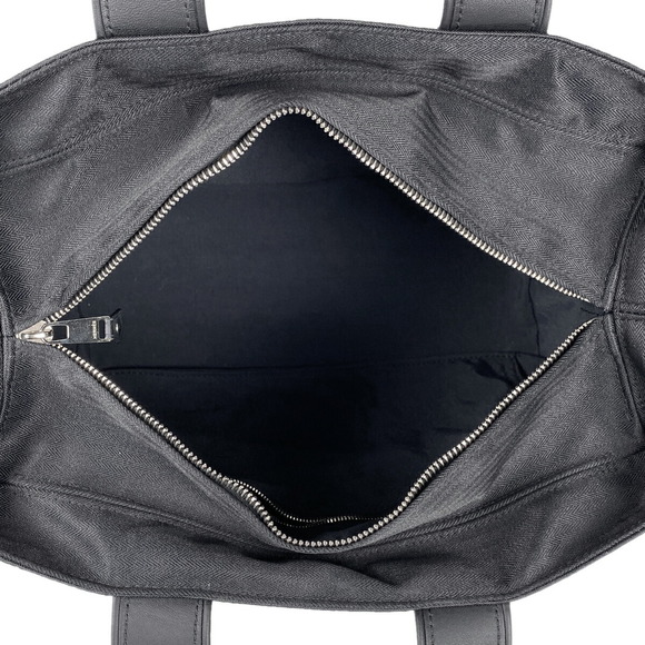 Hermes Acapulco PM Tote Bag H Logo Handbag Toile Chevron Black - Picture 7 of 7